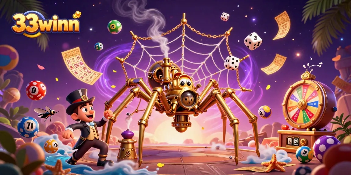 Engage with 33winn's immersive casino experience, featuring a dynamic steampunk-themed illustration.