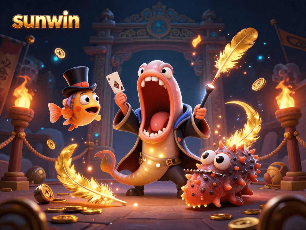 Watch a bioluminescent eel perform magic tricks in the exciting sunwin casino scene.