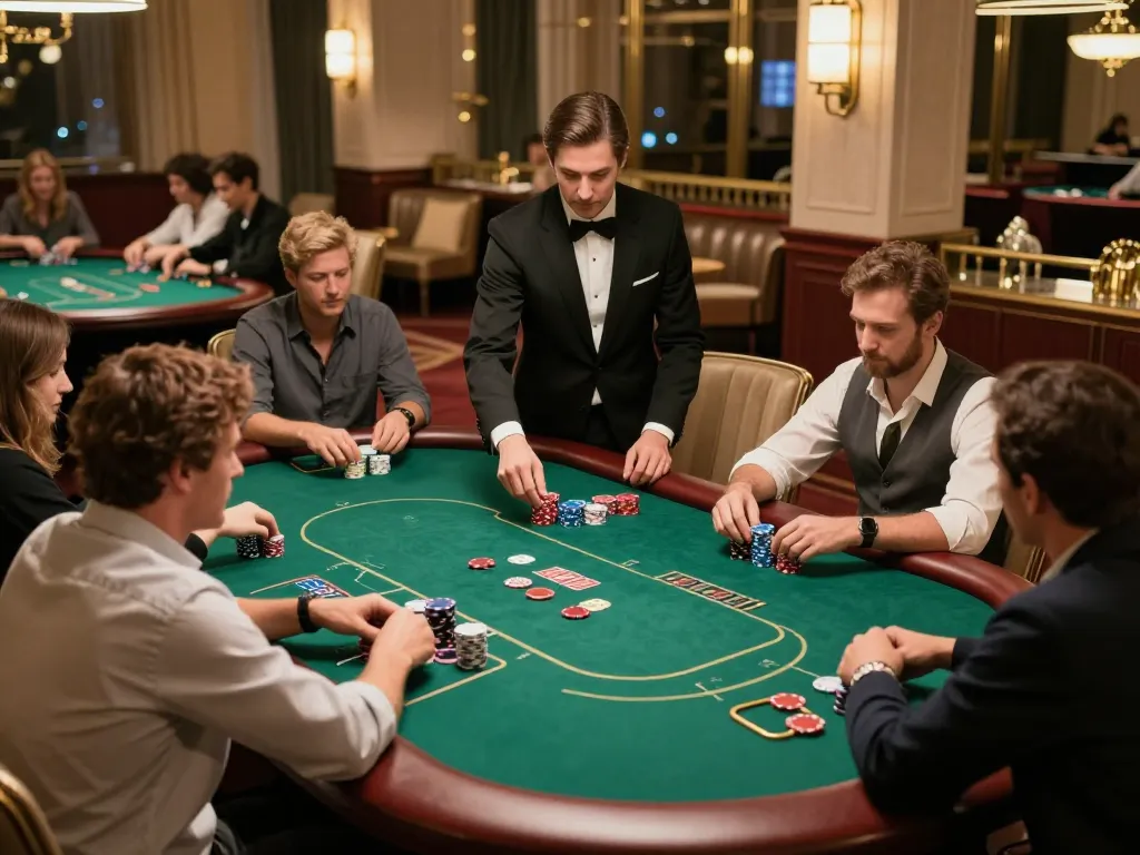 Vin88 players enjoying an upscale poker game in an elegant VIP setting with dynamic action and sophisticated ambiance