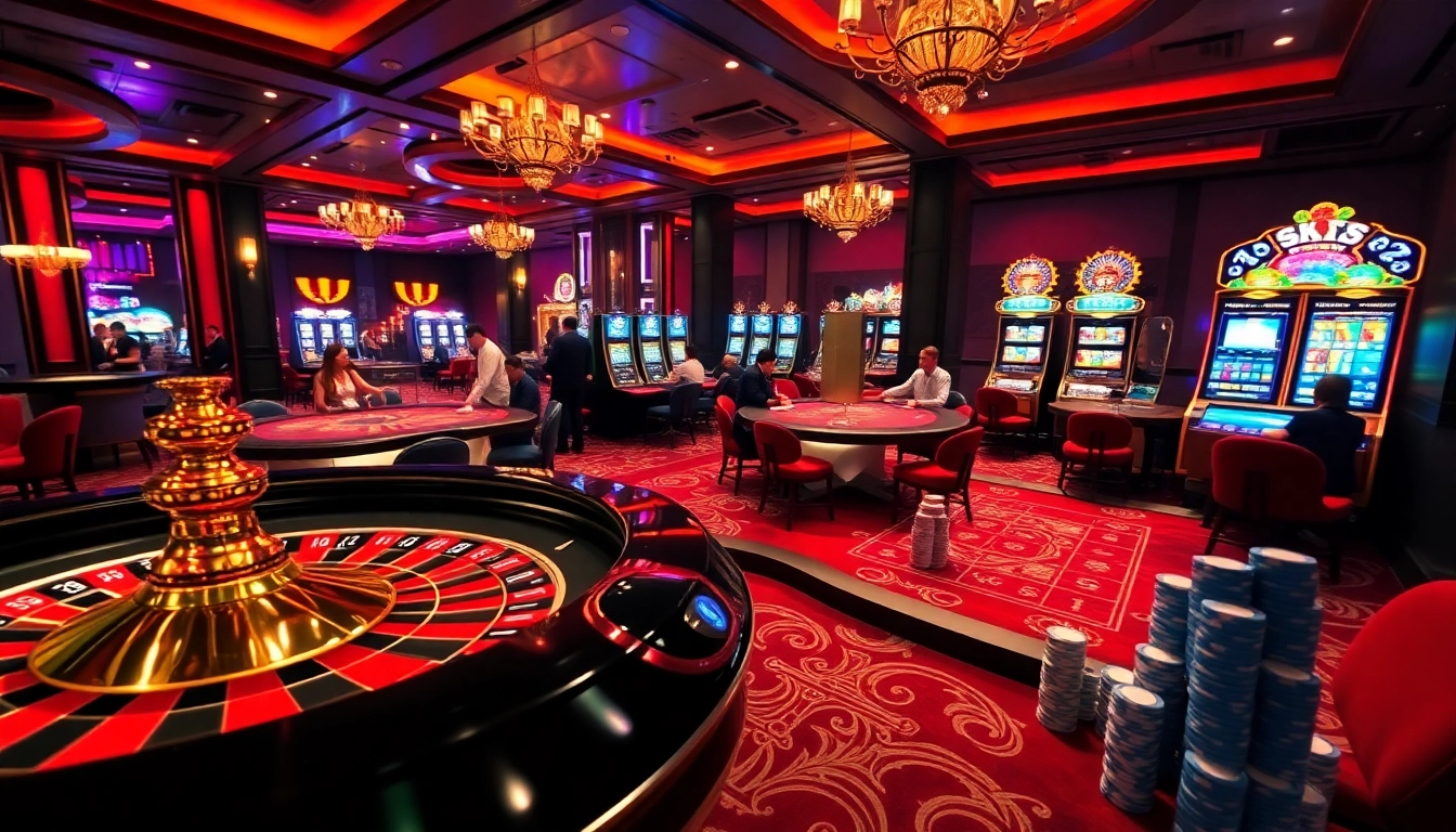 Experience the exciting moments at SKY88 Casino while placing bets at the vibrant tables.