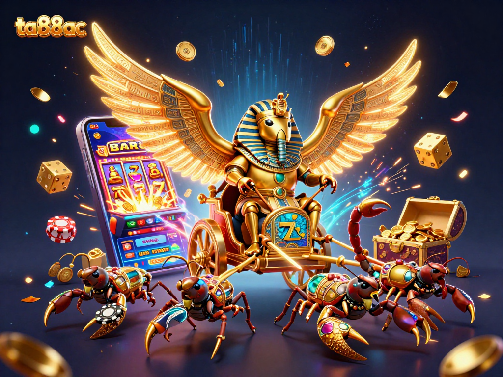 Experience thrilling gameplay at ta88ac with a dynamic scene featuring slot machines and casino elements.