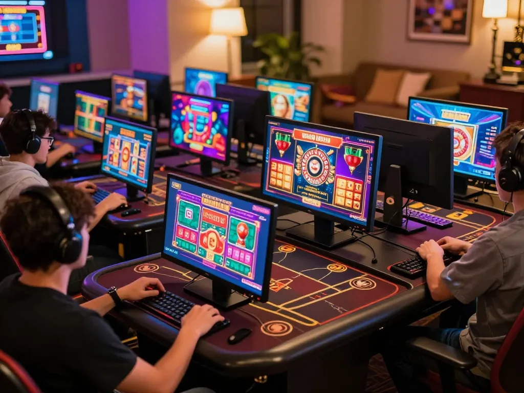 Engaging online gaming session on kjc com with vibrant casino game displays, showing players enjoying diverse games