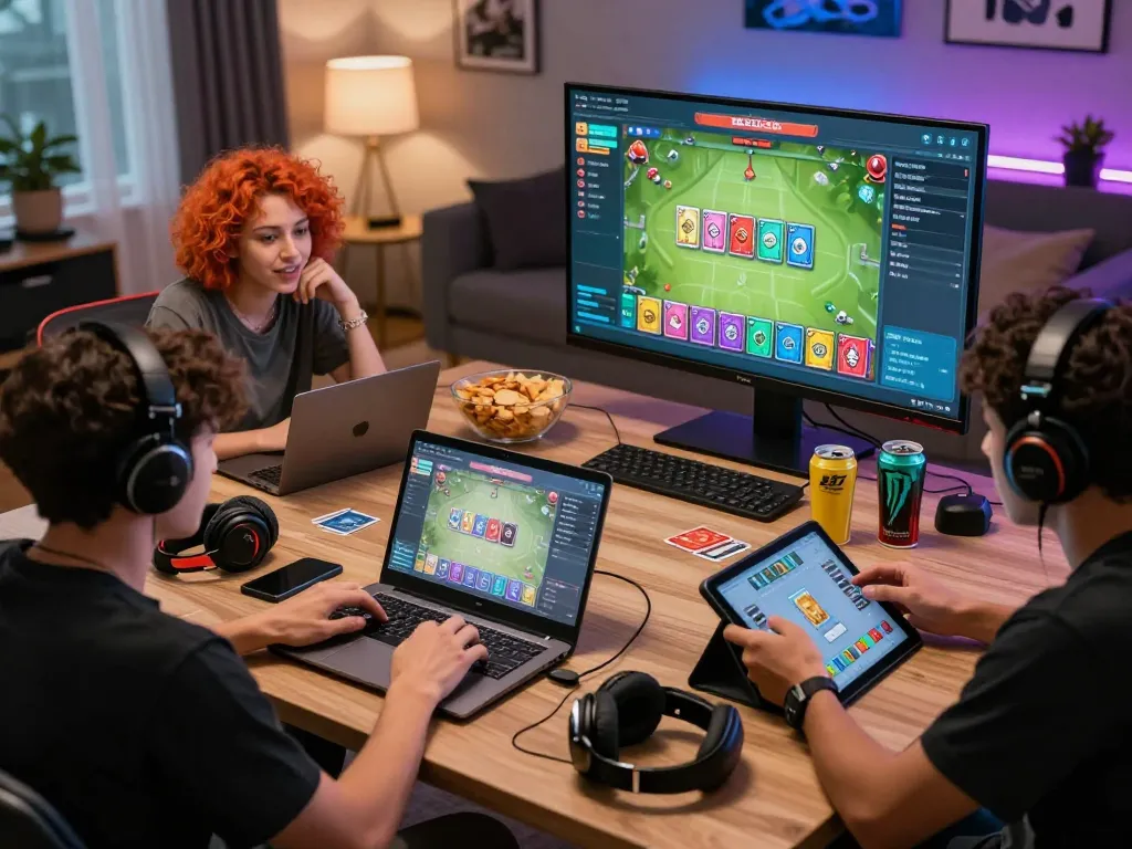 Exciting b52club online gaming scene with friends enjoying a card game together.