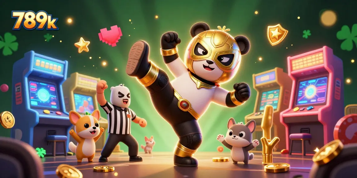 Experience thrilling gaming action with 789k's dynamic casino illustration featuring vibrant characters and elements.