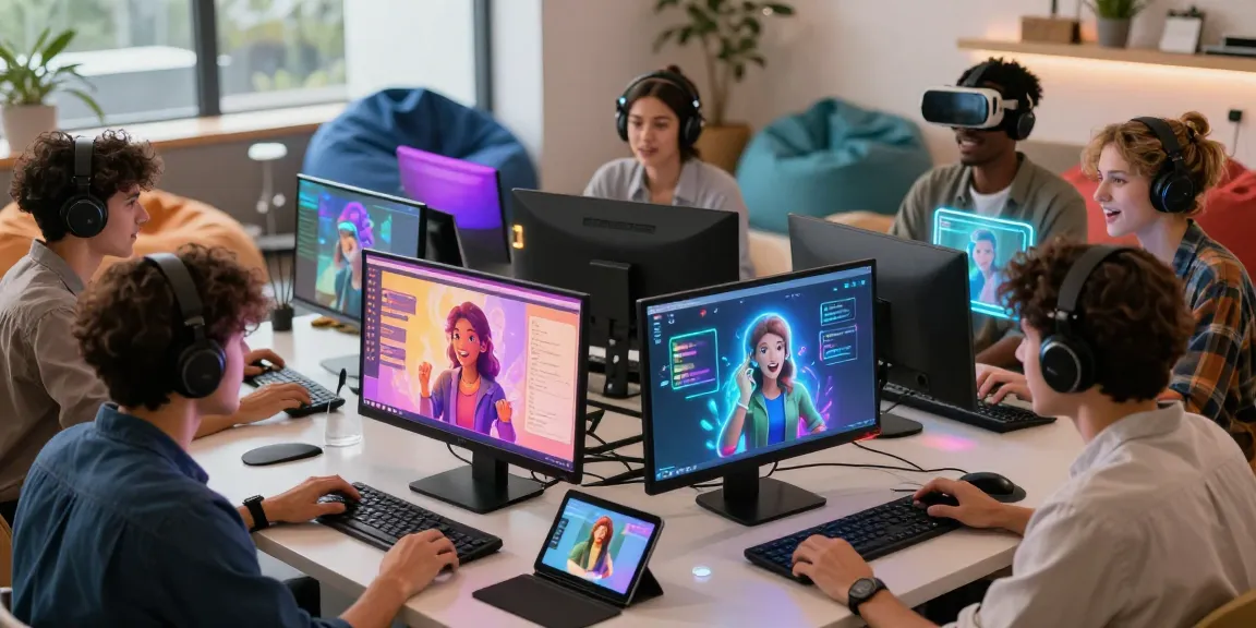 Engaging in character ai nsfw roleplay within a modern digital workspace showcasing diverse avatars and creative chat setups.