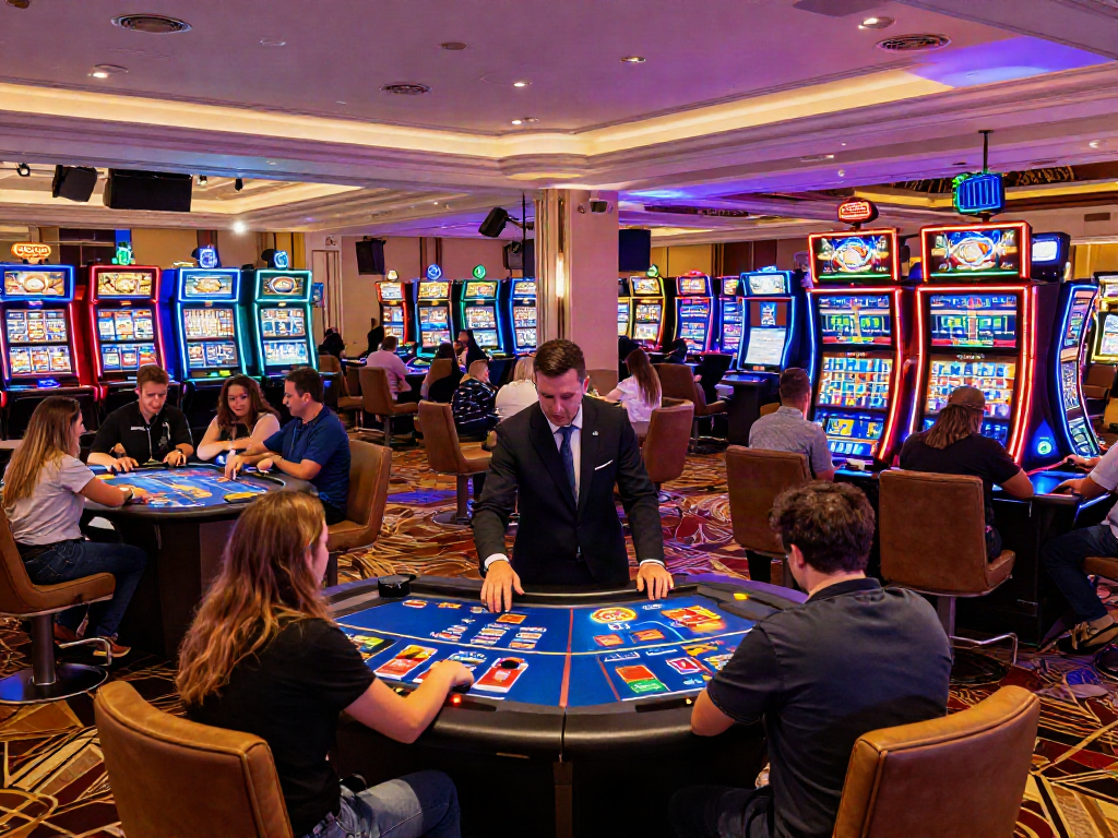Beleef de spanning van Kentastic Casino met diverse spellen en een levendige sfeer.