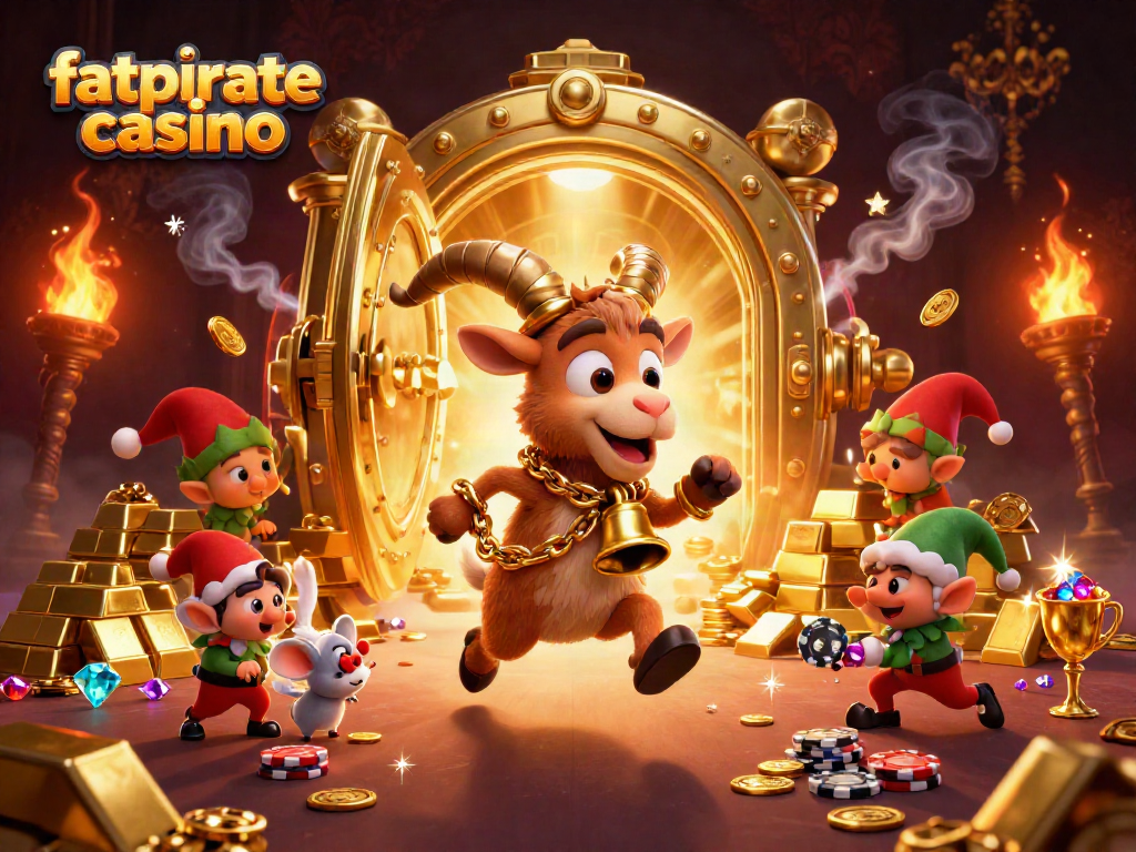 Experience thrilling gameplay at fatpirate casino with Krampus and mischievous elves stealing poker chips.
