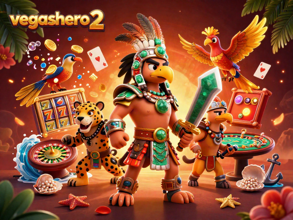 Experience thrilling gameplay at vegashero 2 with vibrant 3D casino warriors and dynamic gaming elements.