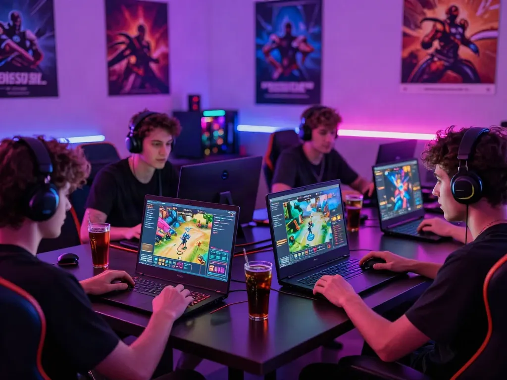 Engaging online gaming environment featuring https://hitclub3.io/ vibrant interfaces, players, and modern gaming setups.