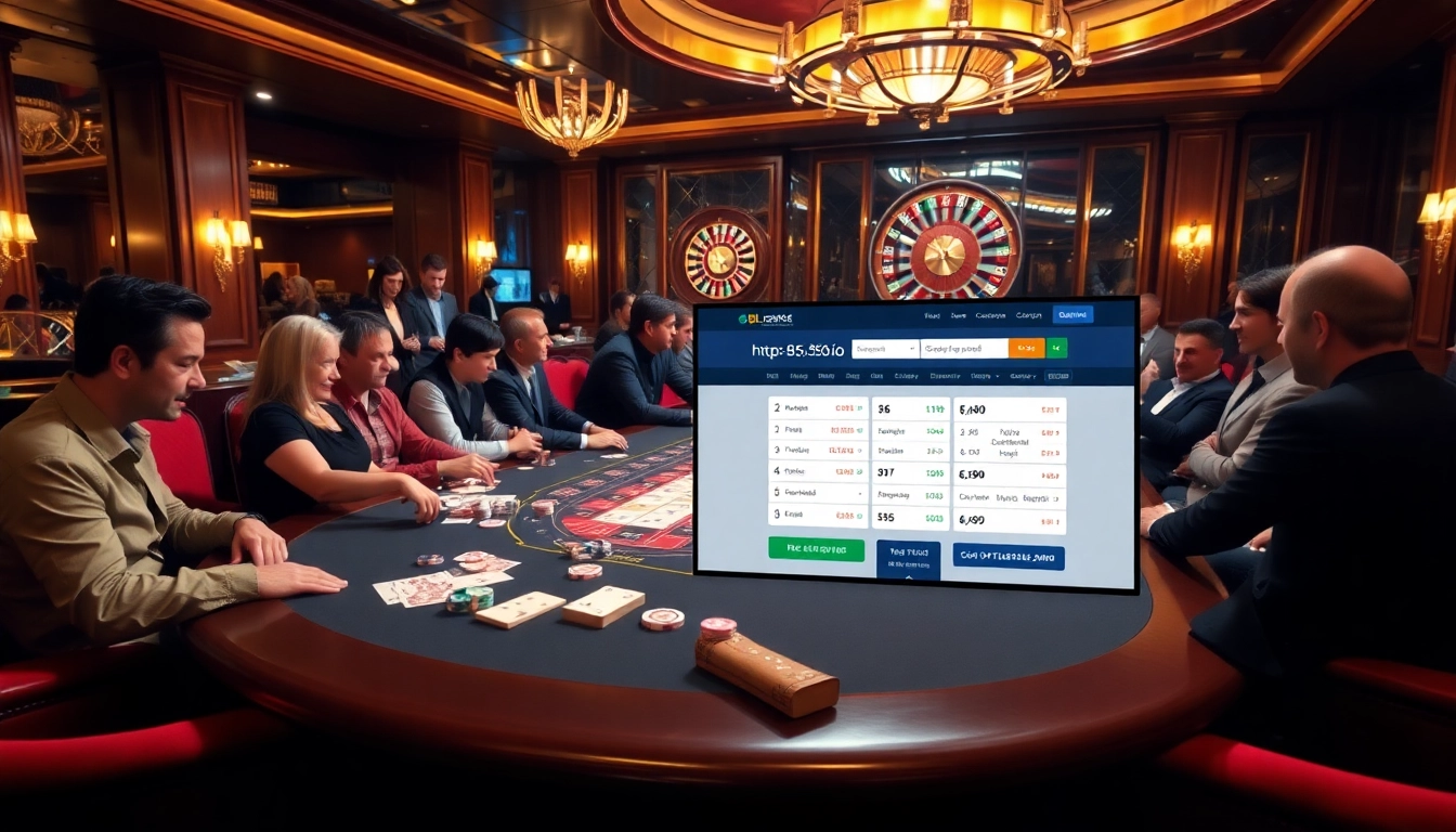 Engaging gamblers at a poker table, featuring diverse players and the https://bl-555.io/ online betting interface.