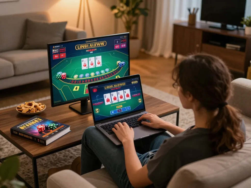 Engaging with the Website Bom88 for an immersive online gaming experience at home.